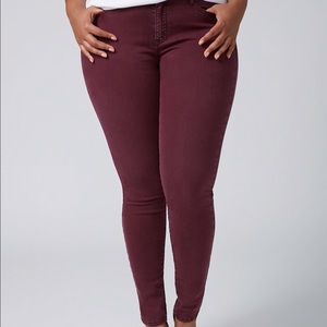 Lane Bryant Maroon Skinny Jeans